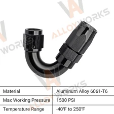 1pc 4AN Hose End Fitting 150 Degree Swivel for CPE Braided Hose AN4 Black