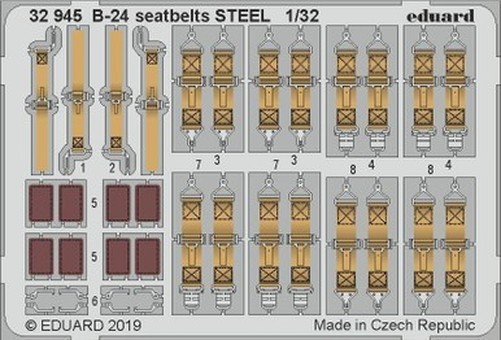 Eduard 32945 1/32 Seatbelts B-24 Steel for Hobby Boss (Pre-Painted)