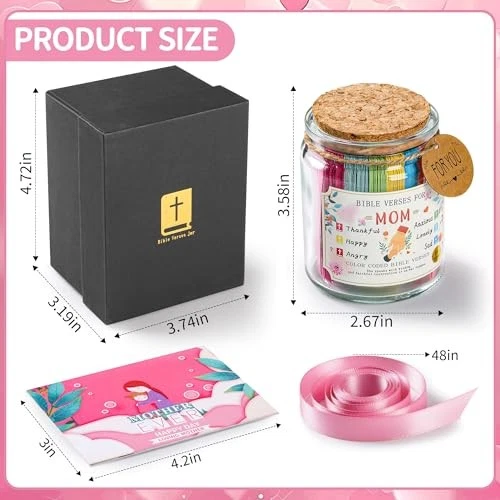 Tarro de versículos bíblicos para mamá, versículos bíblicos en un tarro para emociones bíblicas tarro para mamá Foto 3 de 4