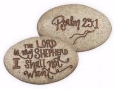 Pocket Stone Psalm 23:1 the Lord is my Shepherd (set of 2)