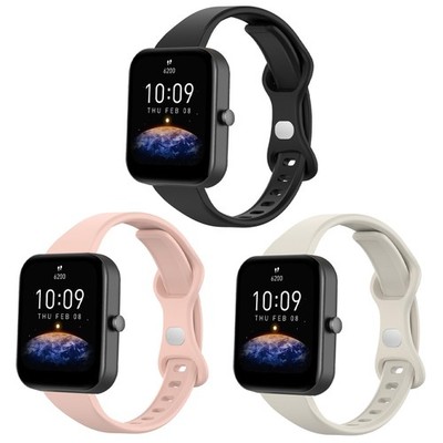 Lzwldan 3 Pack Slim Watch Bands Compatible 20mm, Black+Rose Pink+Starlight
