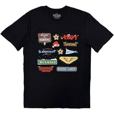 Stranger Things Deck Christmas Sign lizenziert T-Shirt Herren