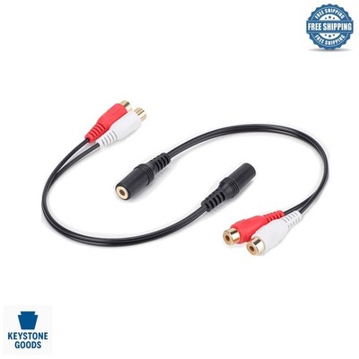 2 Pack 3.5mm Stereo Female to 2RCA Female Audio Y Cable - Portable Stereo Spl...