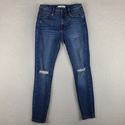 KanCan Jeans Womens 9/28 Blue Skinny Distress Dark Wash Denim KC9263D