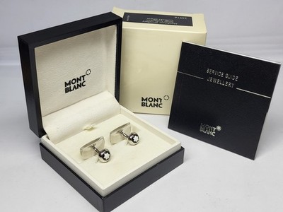 MONTBLANC Sterling Silver Ellipse Cufflinks Mod. #35916 w/ Box and Certificate