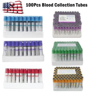 100*Blood Collection Tubes Blood Coagulation Tubes 12x75mm for Laboratory FDA/CE