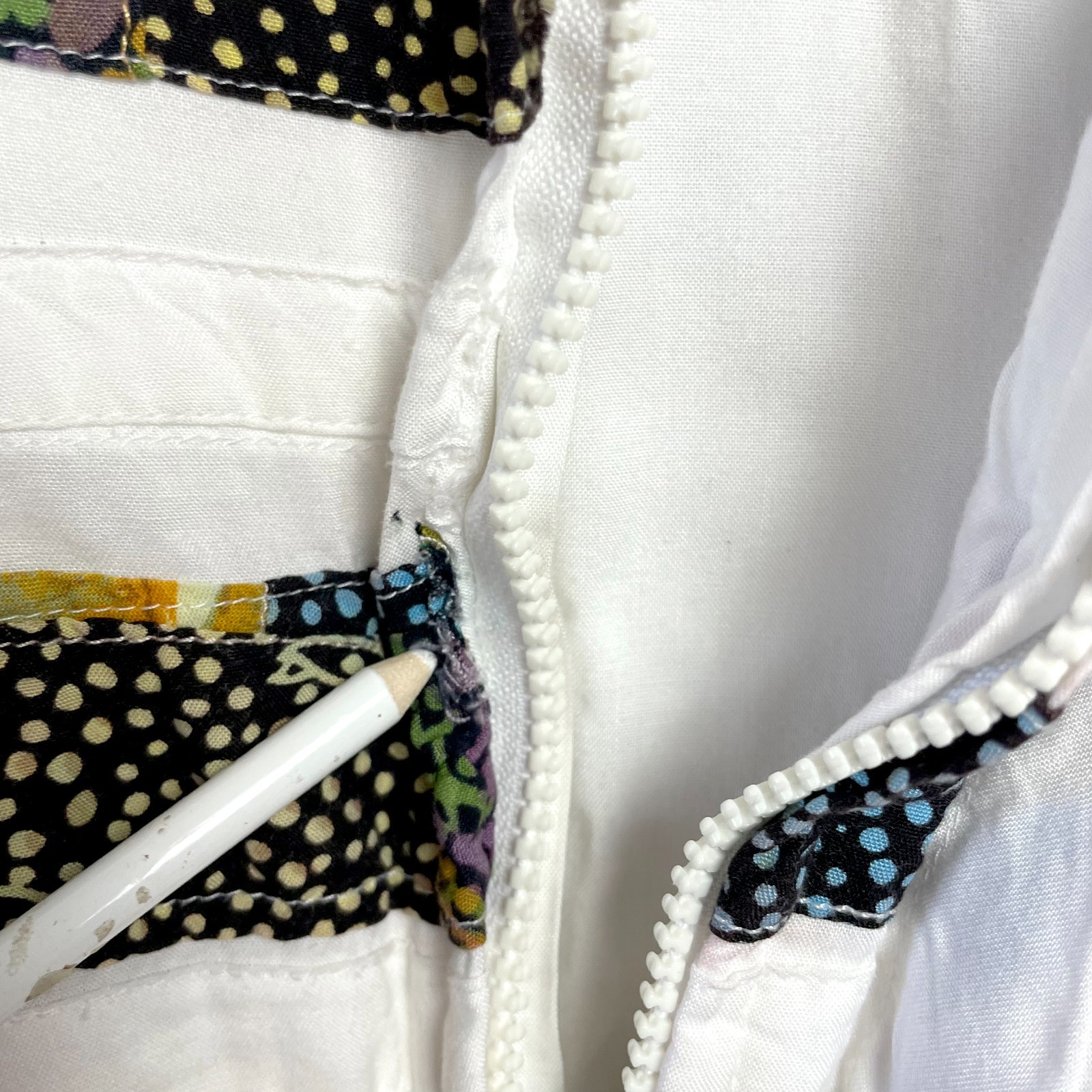 Vintage 90s Patchwork Jacket Zip Up Small Oversiz… - image 11