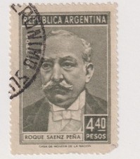 Sellos Argentina 1957 Sc#663a258 Sáenz Peña usados R398C