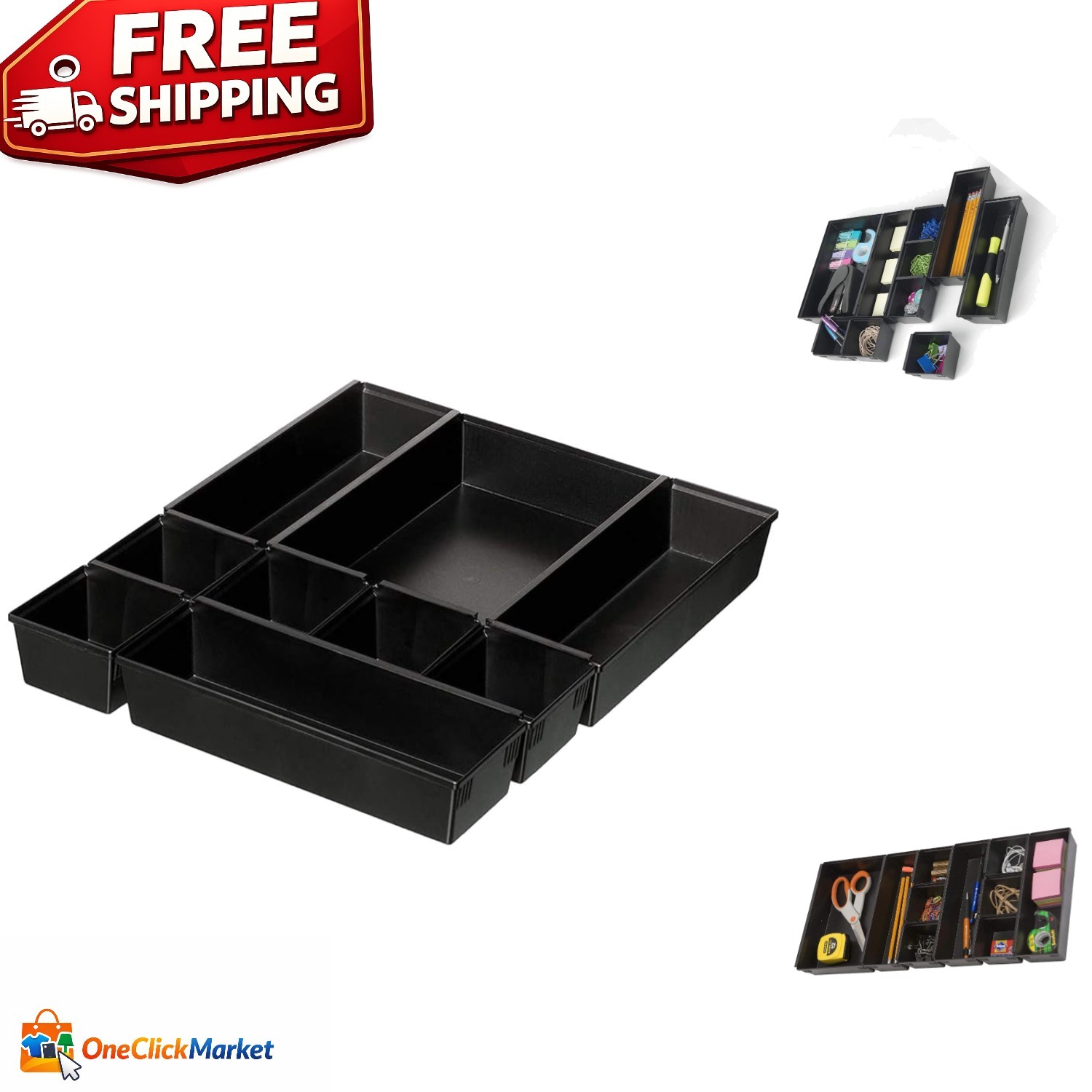 10-Piece Interlocking Drawer Organizer Set - Perfect for Kit