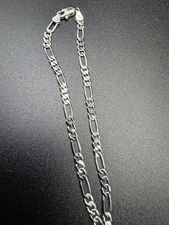 8 Inch 925 Sterling Silver Figaro Bracelet Men and Women Jewelry