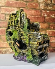 GALLEON LARGE HALF SHIPWRECK AQUARIUM DECORATION ORNAMENT 