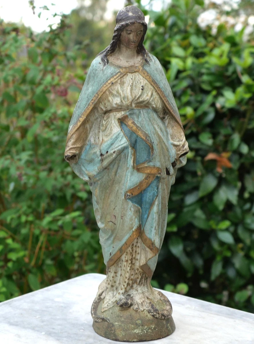 Grande Sculpture Religieuse Jésus En Bois Massif - 61 Cm - Dévotion Catholique