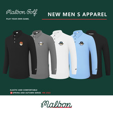 MALBON Men's Golf Long Sleeve Shirt - Premium Quality Sports Long Sleeve