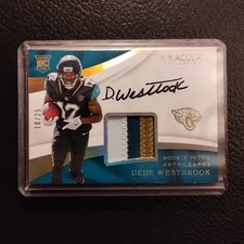 #10/25 Dede Westbrook Rookie Patch Auto 2017 Panini Immaculate Jaguars Oklahoma