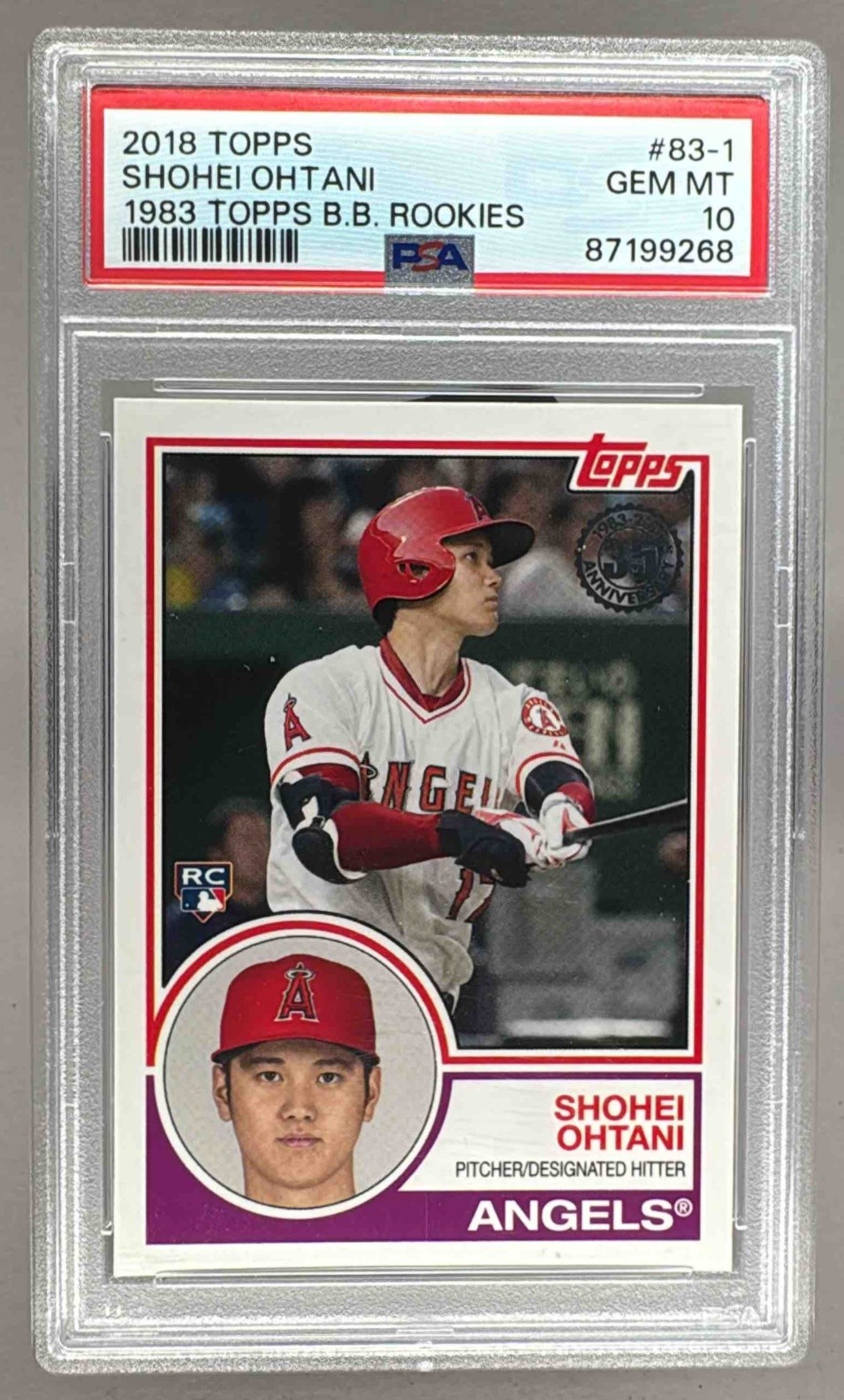 87199268 Shohei Ohtani 2018 Topps #83-1 1983 Baseball Rookies Rookie RC PSA 10