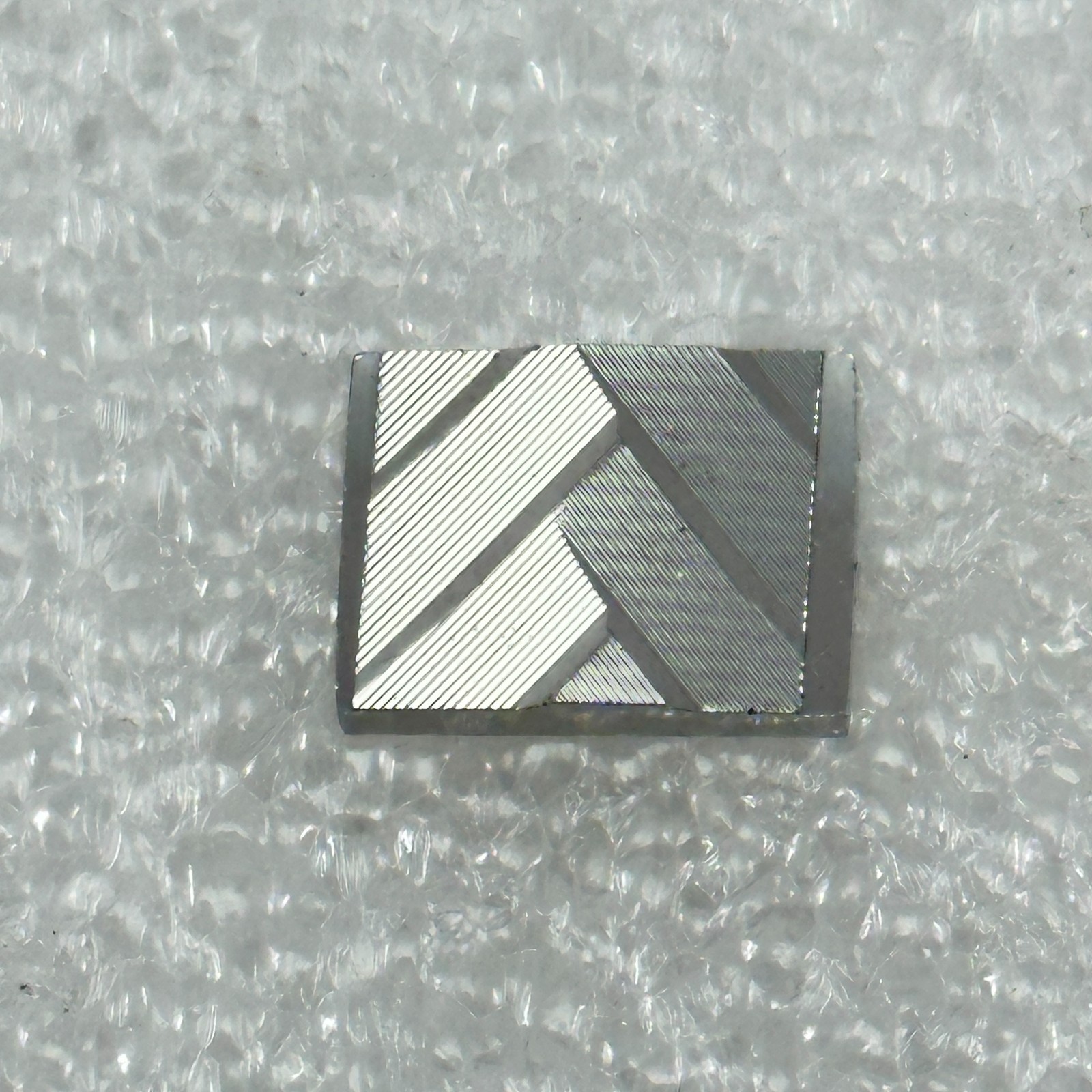 Tie Clip Rectangular Silver Tone Etched Geometric… - image 2
