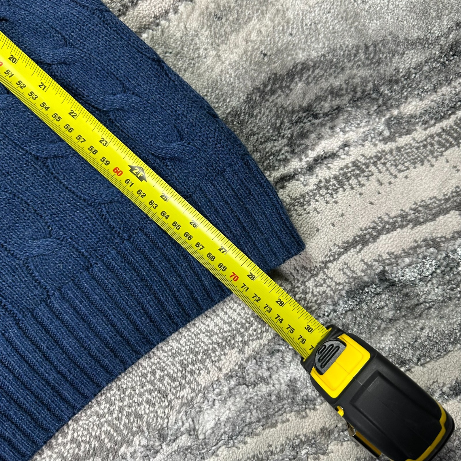 Vintage Ralph Lauren 2000's Y2K Blue Oversized XL Crew Neck Cable Knit Jumper image 6