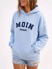 Zwillingsherz Hoodie Moin Heimat, Hellblau, G...