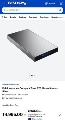 KALEIDESCAPE COMPACT TERRA 4K ULTRA HD MOVIE SERVER 8TB.