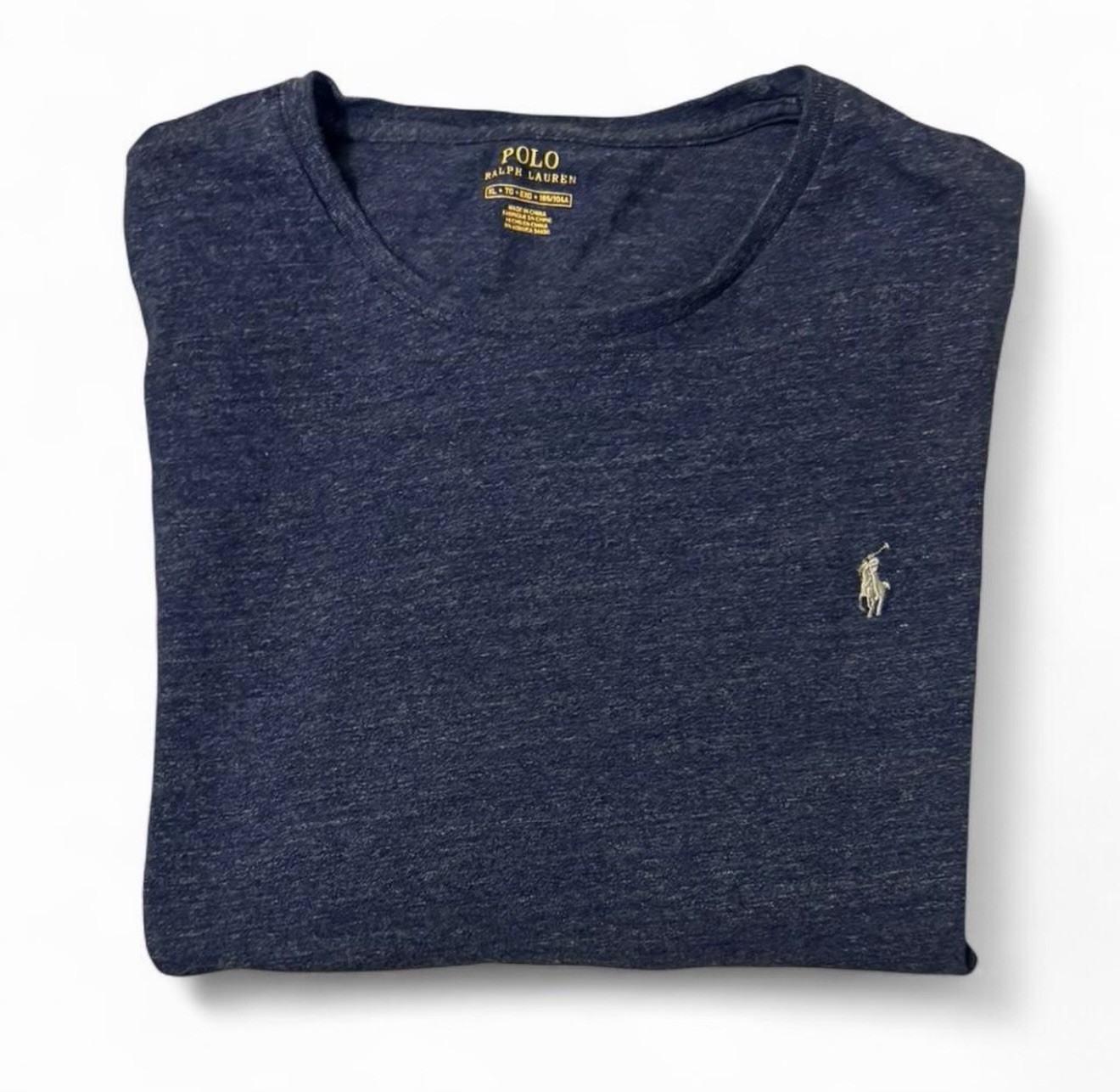 Polo Ralph Lauren Long Sleeve T Shirt Mens XL Heather Navy Logo