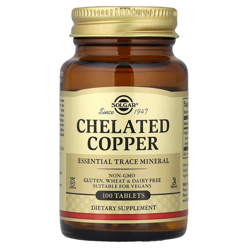 Chelated Copper, 100 Tablets (2.5 mg per Tablet)