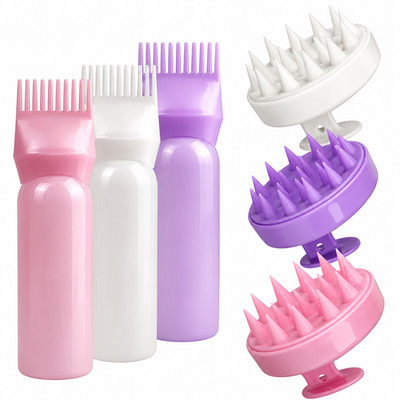 Hair Dye Applicator Bottle Comb Hair Coloring Tool Scalp Massage Brush Set