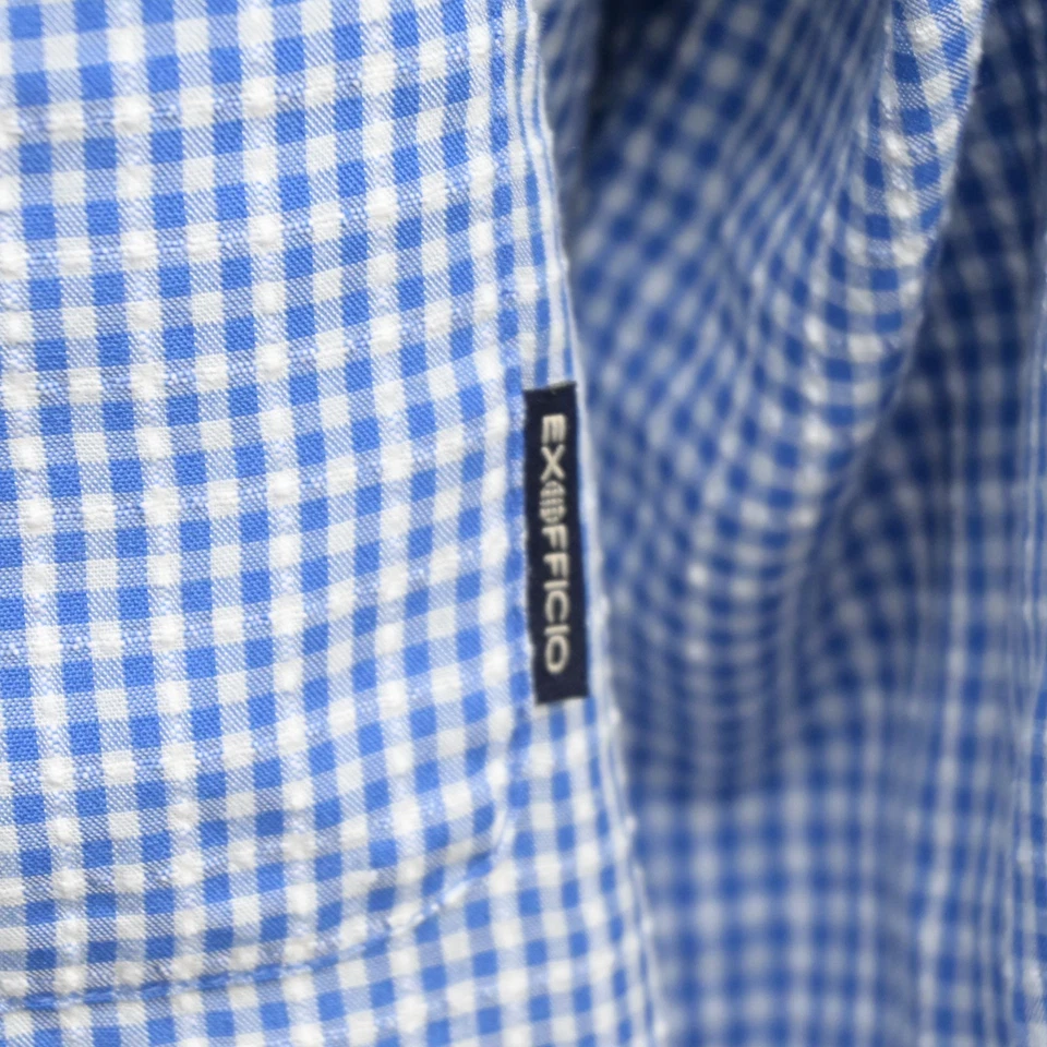 ExOfficio Vented Fishing Shirt Plaid Seersucker Long Sleeve Button Up Mens XL - Image 4 of 4