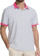 Golf Shirts for Men Dry Fit Short Sleeve Print Performance Moisture Wicking