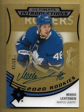 MIKKO LEHTONEN 2020-2021 UPPER DECK ULTIMATE SP ROOKIE RC AUTOGRAPH AUTO #'D /50