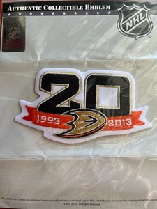 1993 2013 MIGHTY DUCKS 20TH ANNIVERSARY NHL PLAYER JERSEY PATCH LIMITED ANAHEIM