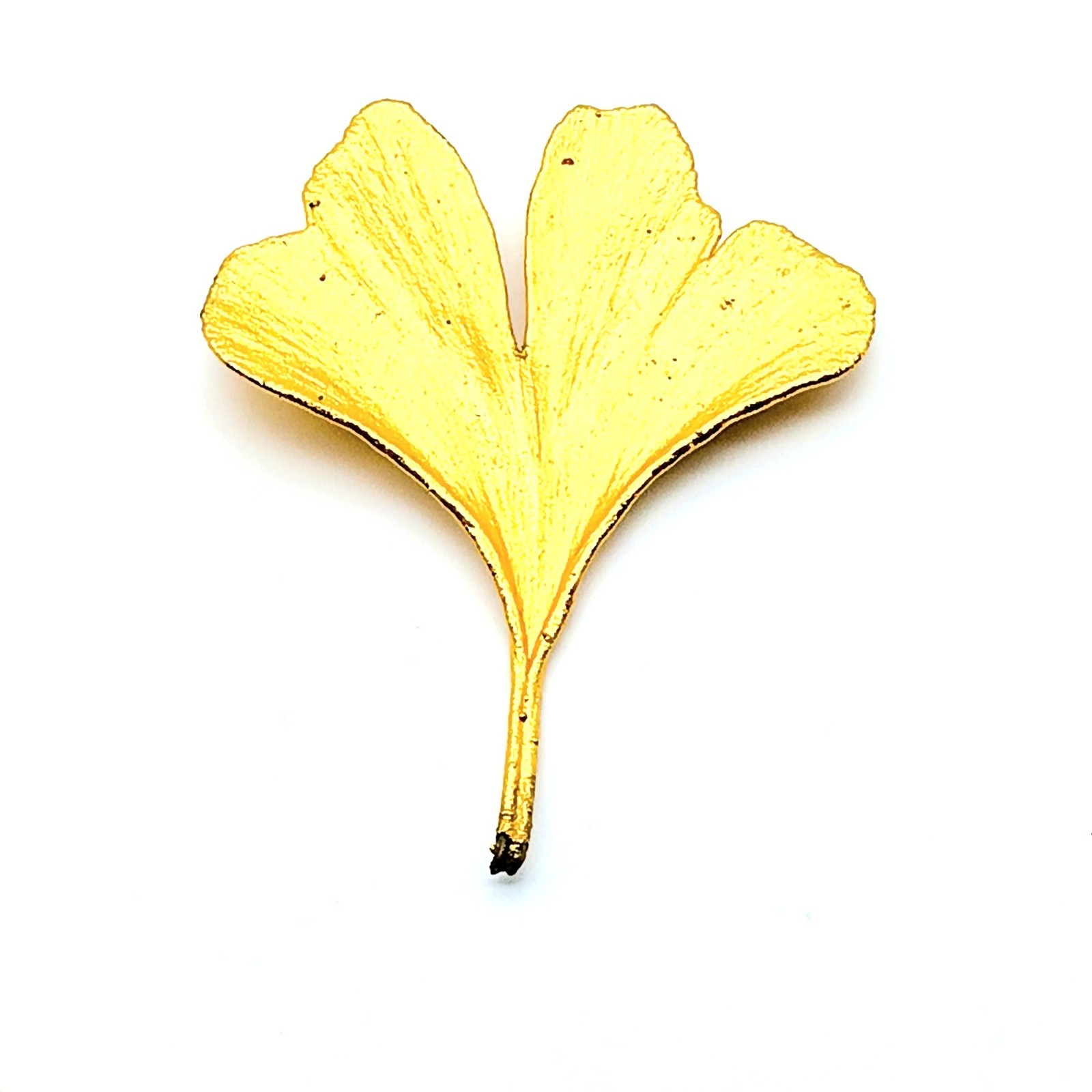 Gold Dipped Vermeil Ginko Leaf Brooch, Unique Bot… - image 1