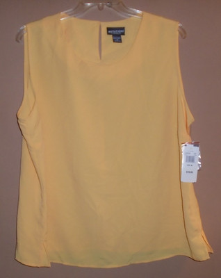 Notations Women's Yellow Polyester Sleeveless Keyhole Blouse Tank Top 3X NWT