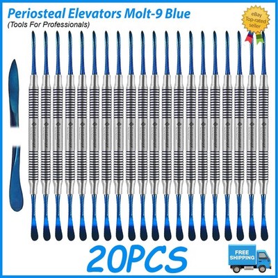 Dental Tissue Elevator Molt #9 Double Ended Blue Titanium German Steel