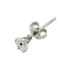 18K White Gold Filled Hypoallergenic 3mm Square Cubic Zirconia CZ Stud Earrings