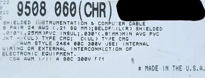 Belden Wire 9508 24/8P Shielded Twist Pair RS-232 Instrumentation Cable /5ft