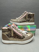 Skechers Standouts 2.0 Luxe Girls Size 2 Gold Booties Glitter Comfort Shoes