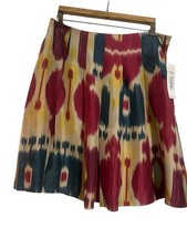 Lauren Ralph Lauren 100 Silk Skirt Sz 12 Box Pleat Modern Maasai NWT 139