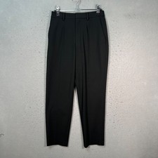 Uniqlo Black Womens Size Small Tapered Pleated Dress Pants w/ Elastic Waist