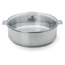 NEW Cristel Mutine Saute Pan w/Glass Lid 28cm/5.3L Rem Handle