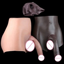 Wearable Penis Sleeve Extender Enlarger For Men Silicone Realistic Hollow Pants