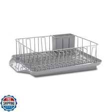 Farberware 3-Piece Large Capacity Dish Drying Rack Set with Drainboard and Ut
