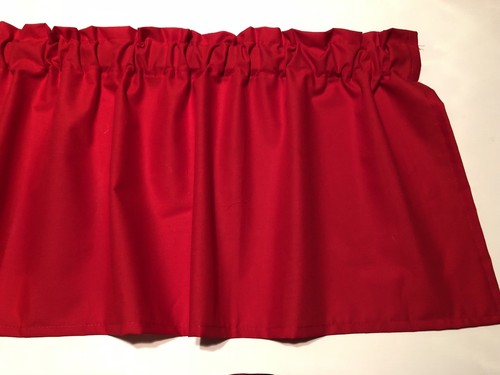 Solid Cherry Red Valance Cotton fabric 42"wide 14"L Bedroom Kitchen - 第 10/14 張圖片