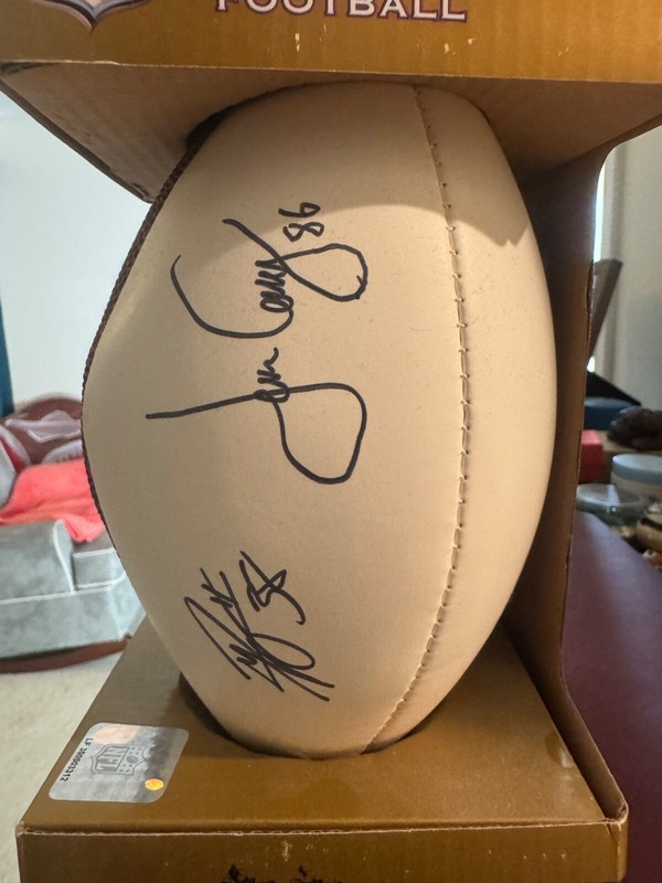 James Casey and Daniel Manning autograph football Houston Texans
