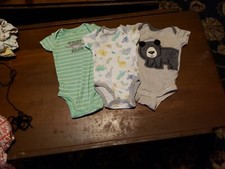 Lot 52 Baby Boys Short Slv Bodysuits 3-6 Months
