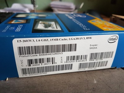 Intel Xeon E5-2603 v3 1,6 GHz 6 Core LGA 2011 15MB Cache SR20A 85W Box
