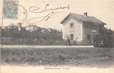 CPA 69 BRINDAS LA GARE (cpa rare avec devant du train