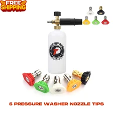 Tool Daily Foam Cannon with 1/4 Inch Quick Connector, 1 L, 5 Washer Nozzle Tips