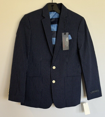 Tommy Hilfiger Boys Seersucker Stripe Suit Jacket Navy Size 14 New $125 - Picture 4 of 7