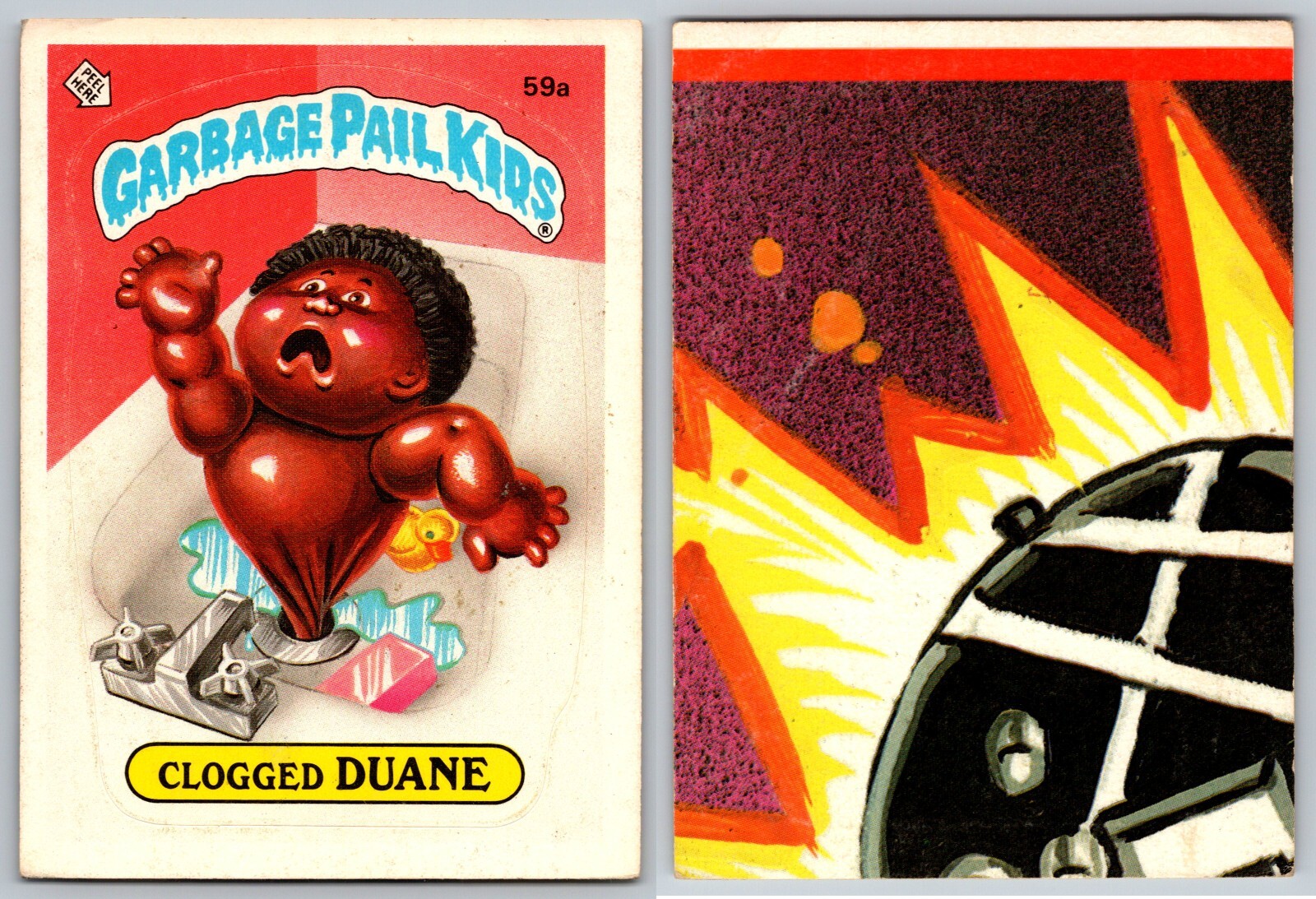 1985 Topps Garbage Pail Kids GPK Series 2 Clogged DUANE 59a LM Puzzle
