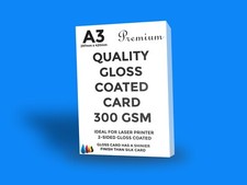 A3 WHITE GLOSS CARD 300Gsm LASER PRINTERS - 25 SHEETS DEAL OFFER SALE